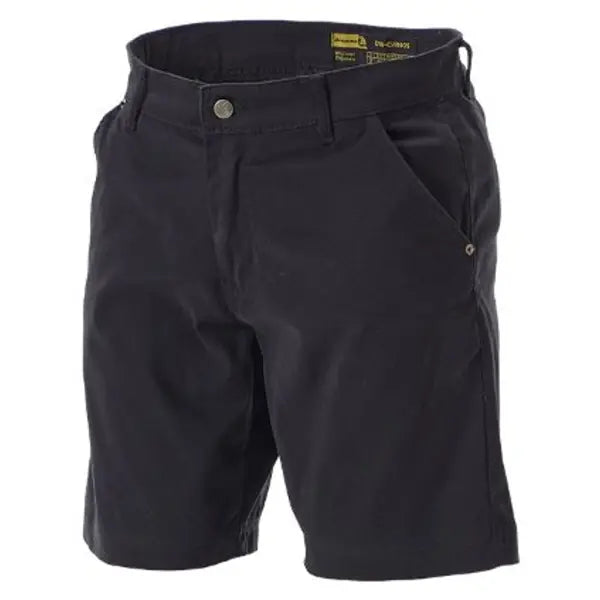 BLACK STRETCH CHINO SHORTS